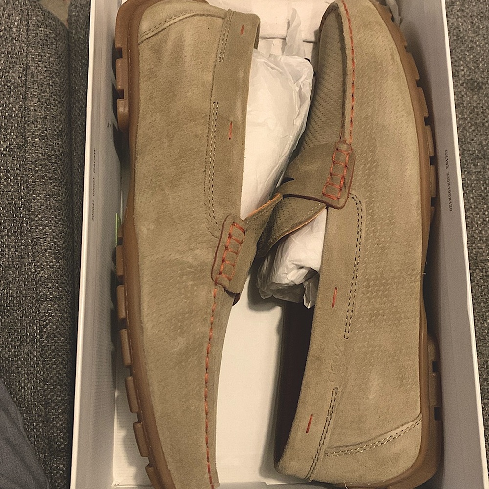 Men’s Suede Geox Loafers, never worn, excellent condition sz. 11.